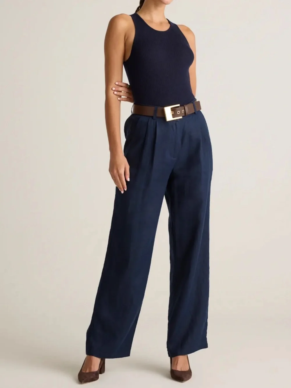 Quince European Linen Pleated Trousers